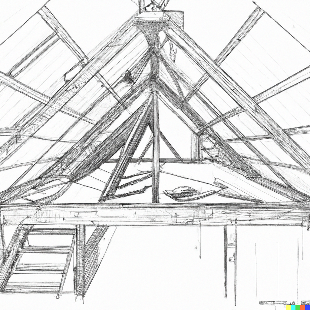 outline drawing of attic conversion