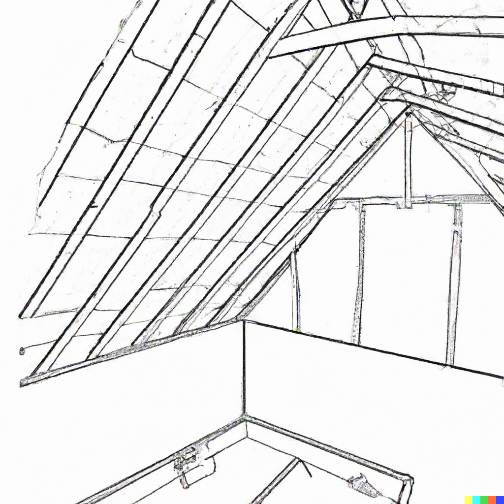 line drawing of attic insulation