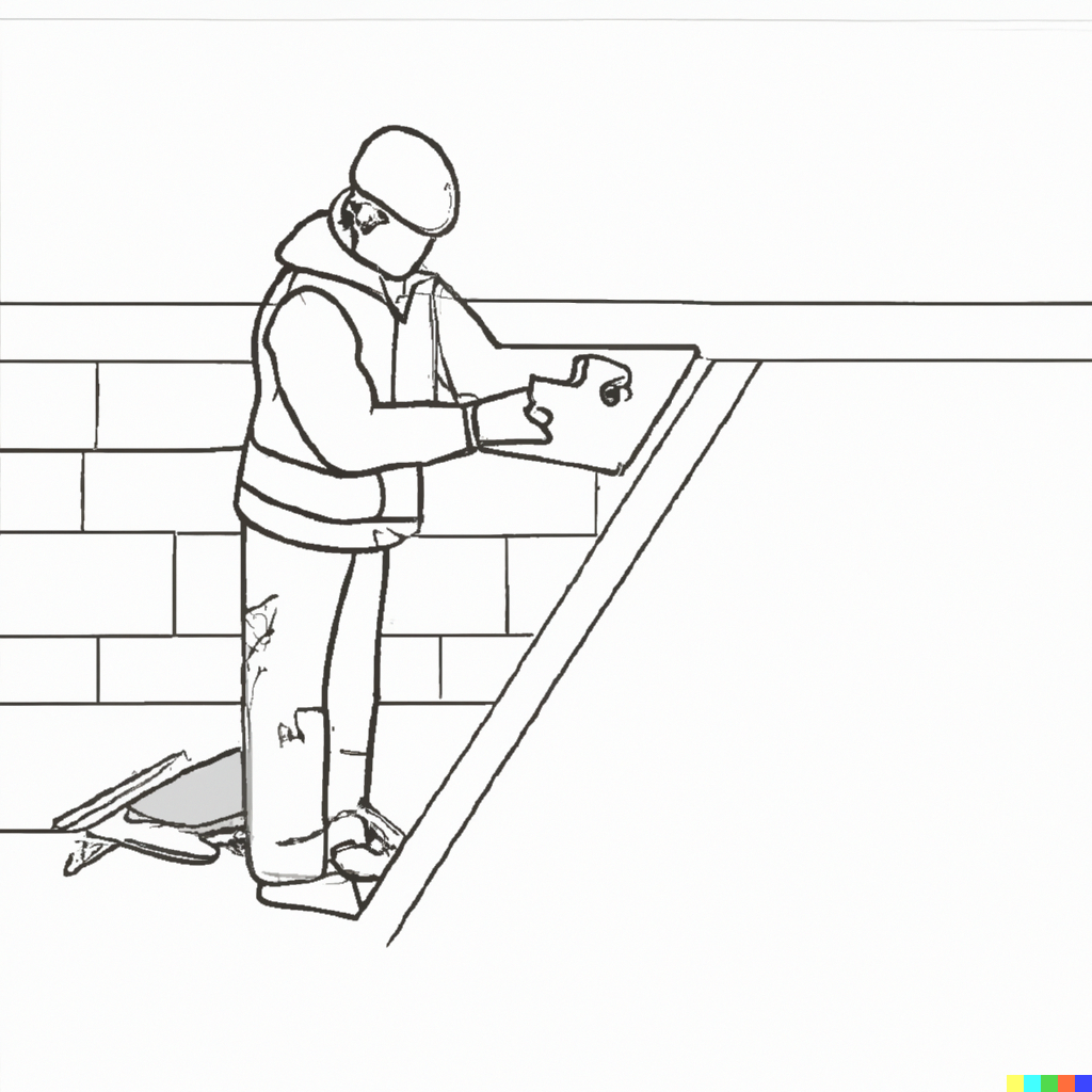 outline drawing of construction worker working on bespoke project